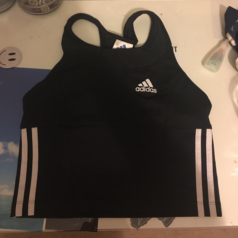 adidas Black and White Race Tank Top